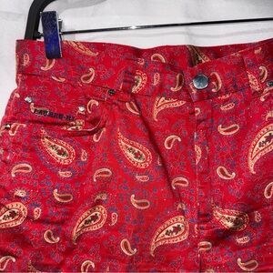 Vintage Ralph Lauren Lauren Jeans Co. Women Capris Size 6 Red Paisley